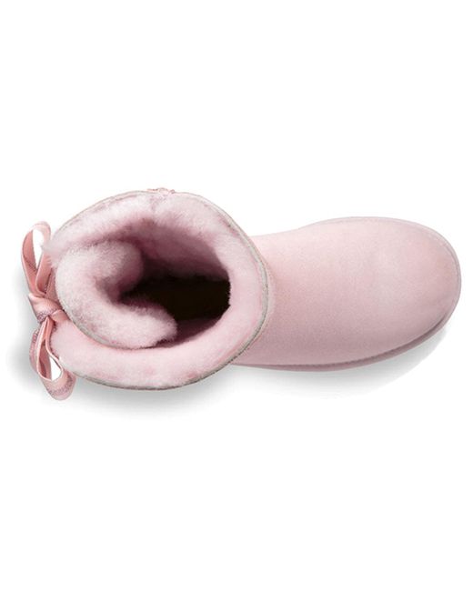 Ugg Pink (Wmns) Customizable Bailey Bow Short Fleece Lined