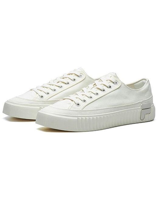 Fila White Gear Canvas Shoes for men