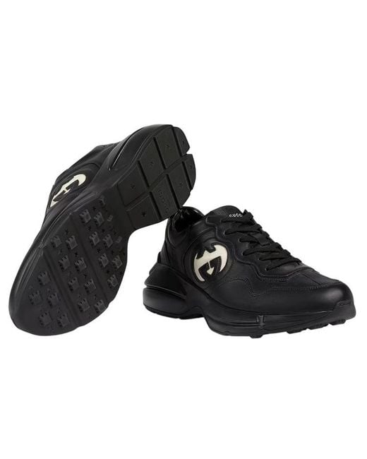 Gucci Black Rhyton 'Interlocking G for men