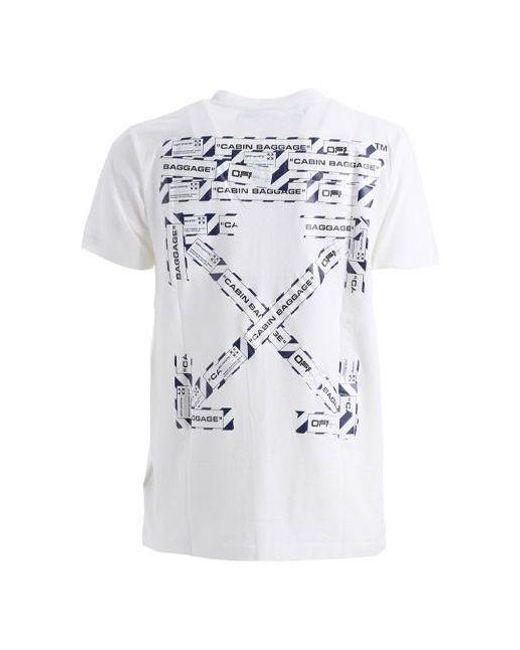 Off-White c/o Virgil Abloh White Ss21 Logo Alphabet Printing Round Neck Short Sleeve Ordinary Version for men