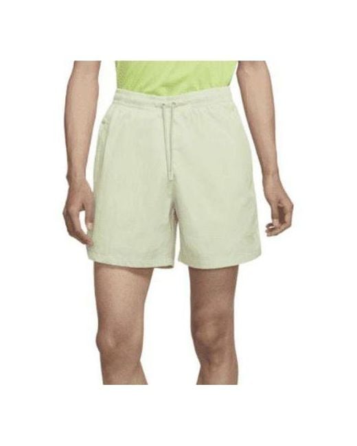 Nike Green Nai-Ke Cha Nai-Ke Cha Series Solid Color Breathable Lacing Straight Shorts Light for men