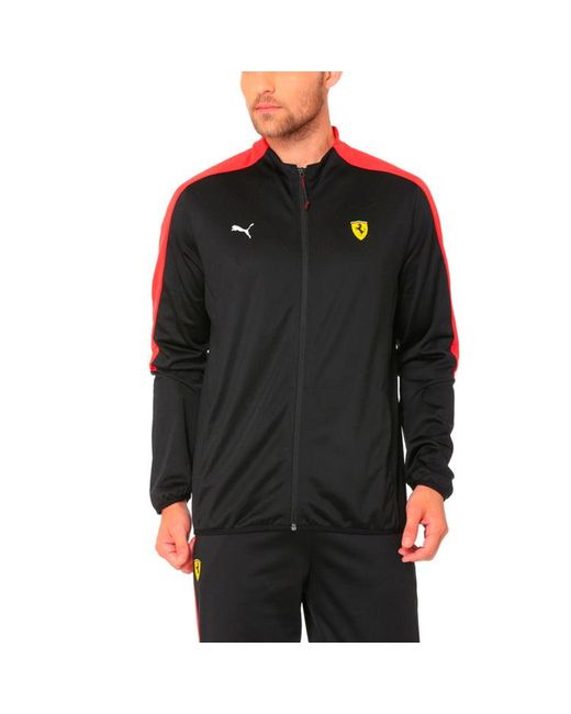 PUMA Black Scuderia Ferrari T7 Track Jacket for men