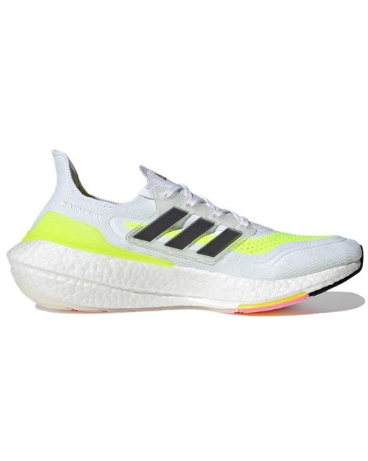 Adidas White Ultraboost 21 Solar' for men