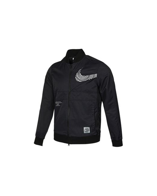 Nike Blue Sportswear Alphabet Logo Printing Athleisure Casual Sports Woven Jacket Autumn for men