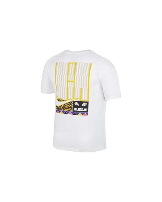 Nike White Back Stripe Pattern Printing Basketball Round Neck Casual Short Sleeve for men