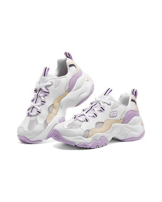 Skechers White (Wmns) D'Lites 3.0 Low Running Shoes Gs