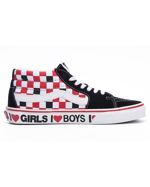 Vans White Sk8-Mid 'Checkerboard for men