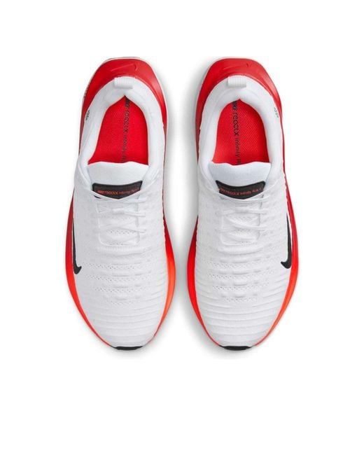 Nike White Reactx Infinity Run 4 Bright Crimson' for men