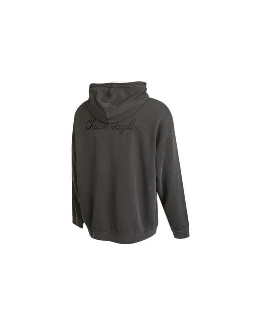 Converse Gray Go-To Chuck Taylor Sneaker Patch Loose Fit Hoodie for men