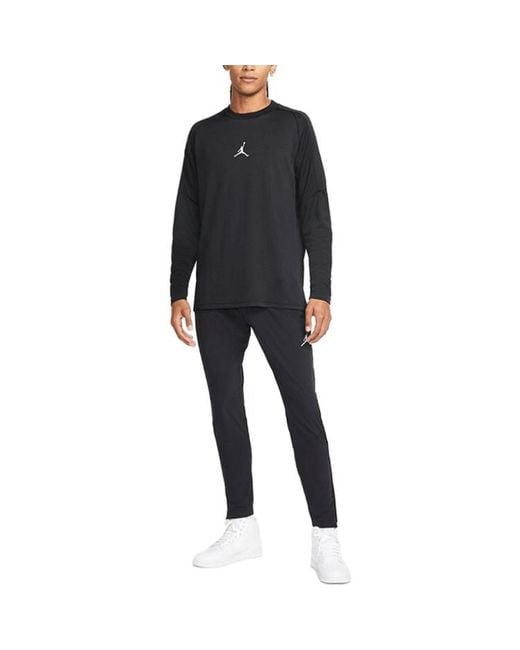 Nike Blue Dri-Fit Logo Printing Round Neck Sports Pullover Long Sleeves for men