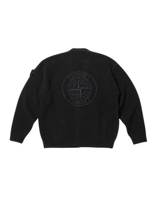 Supreme Blue X Stone Island Fw23 Week10 Boucle Cardigan Jacket for men