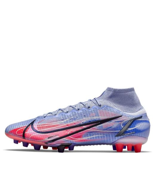 Nike Blue Mercurial Superfly 8 Elite Km Ag Artificial Grass 'Light Thistle Dazzling Bright Deep' for men