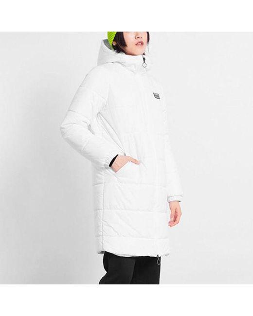 Vans White (Wmns) Long Hooded Puffer Jacket