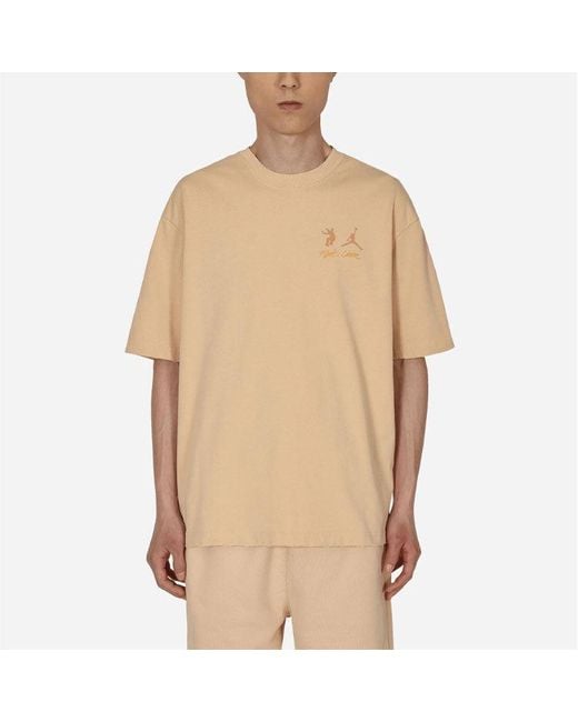 Nike Natural X Union Crossover Ss22 Solid Color Breathable Logo Round Neck Short Sleeve Asia Edition Khaki for men