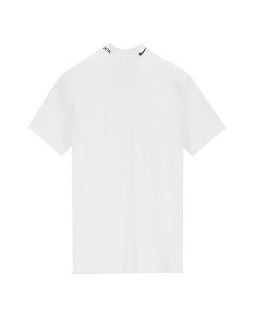 Nike X Drake Nocta Golf Short Sleeve Mock Neck Top in White for