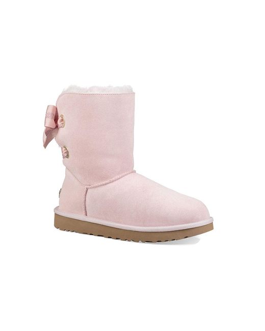 Ugg Pink (Wmns) Customizable Bailey Bow Short Fleece Lined