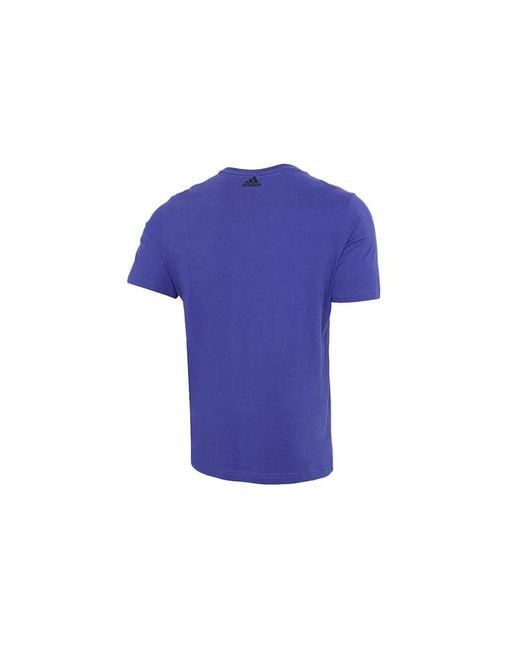 Adidas Blue Camouflage Logo Casual Sports Short Sleeve for men