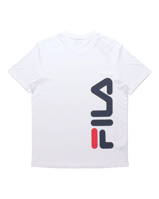 Fila White Casual Logo Printing Sports Round Neck Short Sleeve for men