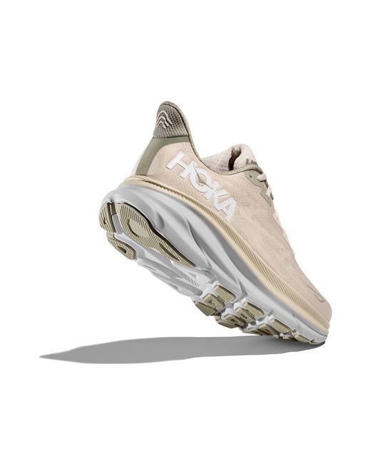 Hoka One One White Clifton 9 'Oat Milk Barley' for men