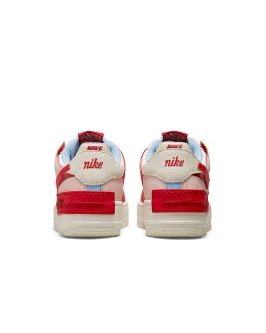 Nike Red (Wmns) Air Force 1 Shadow 'Cracked Leather'