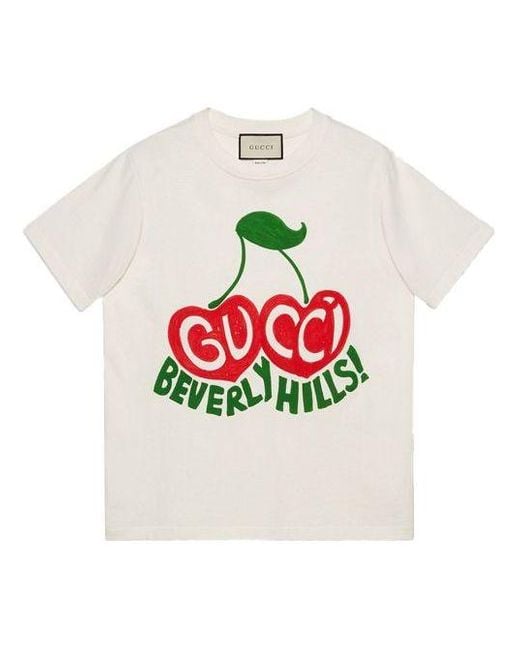 Gucci White Beverly Hills Cherry T-shirt
