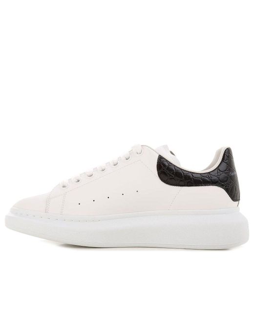 McQueen White Oversized Sneaker Crocodile' for men