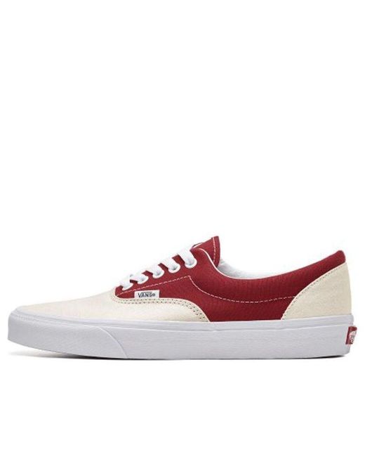 Vans Era Breathable Wear-resistant Non-slip Low Top Casual Skate Shoes Red  White for Men | Lyst