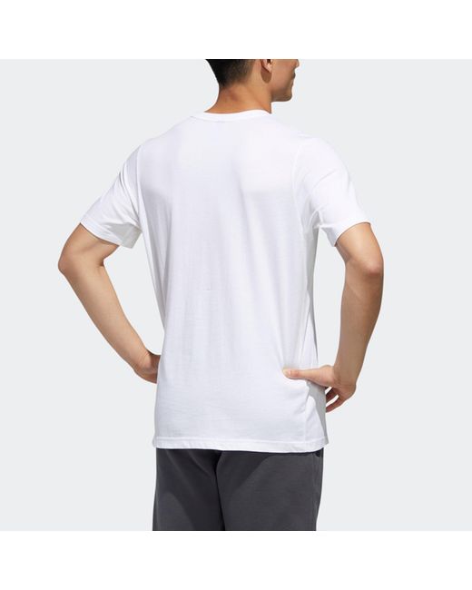 Adidas White Ub Gfx Tee 2 Funny Printing Sports Short Sleeve for men