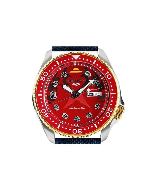 Seiko Red X One Piece 5 Sports Watch 'Monkey D. Luffy Regular Box'