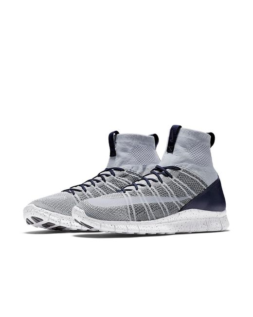 Nike Blue Free Mercurial Superfly Flyknit 'Pure Platinum' for men