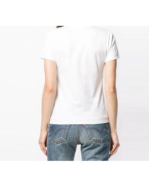 COMME DES GARÇONS PLAY White (Wmns) Polka Dot Upside Down Tee
