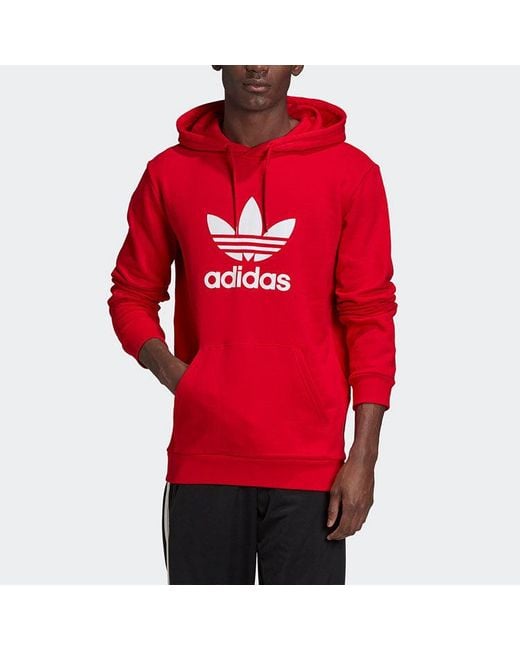 Adidas Red Originals Trefoil Logo Printing Loose Sports for men