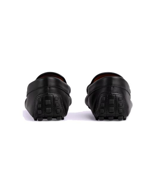 Gucci Black Leather Driver Shoes for men