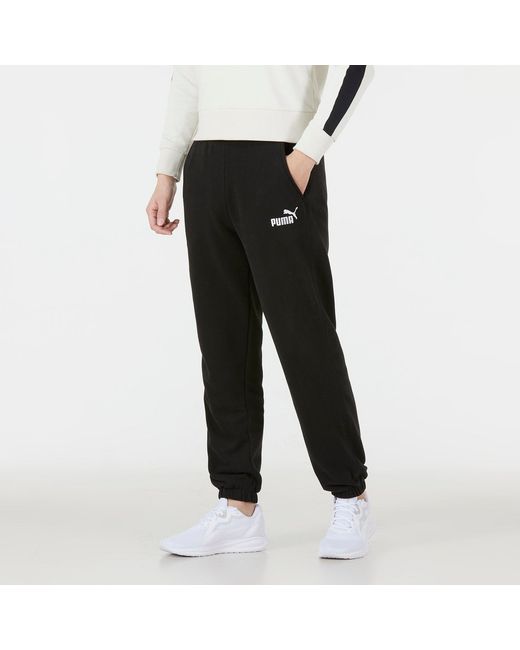 PUMA Black Ess+ Relaxed Sweatpants for men