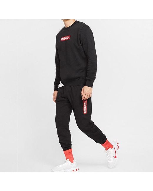 Nike Blue Sports Fleece Lined Knit Bundle Feet Casual Long Pants for men