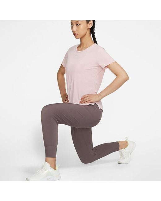 Nike Pink (Wmns) Dri-Fit Training Sports Quick-Dry Round Collar T-Shirt