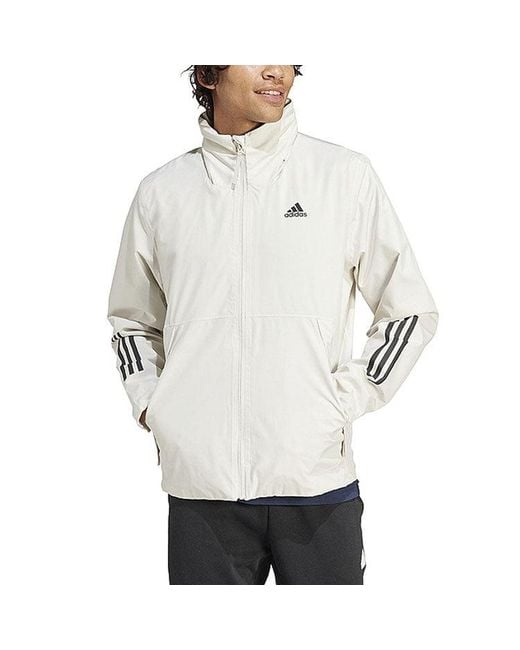 Adidas White Bsc 3-Stripes Rain.Rdy Jacket Asia Sizing for men