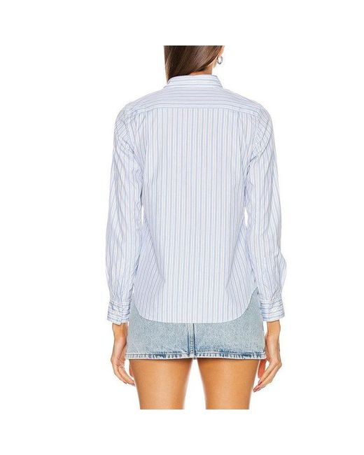 COMME DES GARÇONS PLAY Blue (Wmns) Striped Shirt Emblem