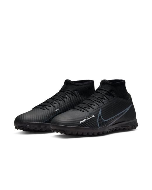 Nike Black Mercurial Superfly 9 Academy Turf High-top Football Shoes for men
