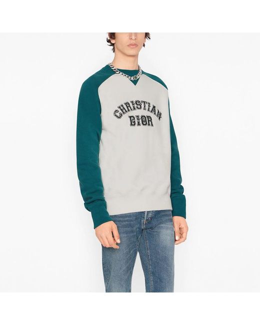 Dior Blue X Kenny Scharf Jointly Signed Fw21 Letter Embroidery Round Collar Sports for men
