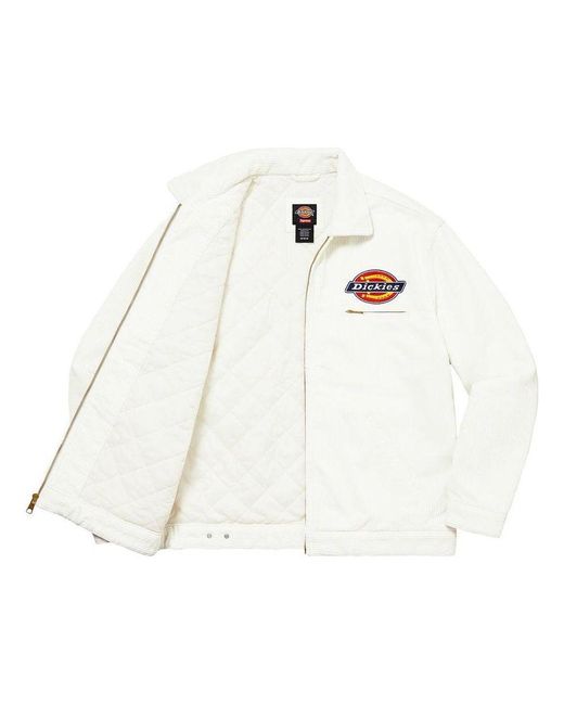 Supreme White X Dickies Corduroy Work Jacket for men