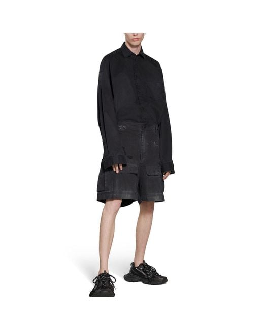 Balenciaga Black Cargo Shorts for men