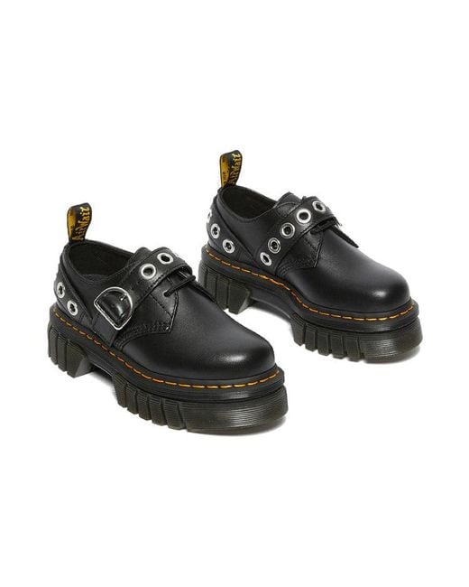 Dr. Martens Black Audrick Hardware Leather Platform for men