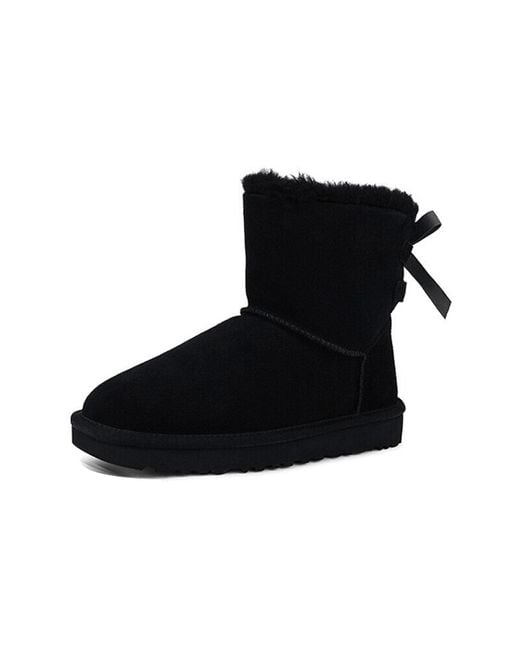Ugg Black (Wmns) Mini Continuity Bow Fleece Lined