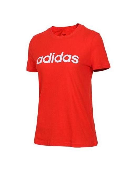 Adidas Red (Wmns) Sports Stylish Short Sleeve