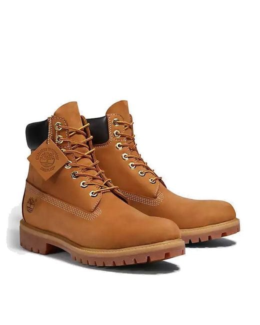 Timberland Brown Premium 6 Inch Waterproof Boot 'Wheat Nubuck' for men