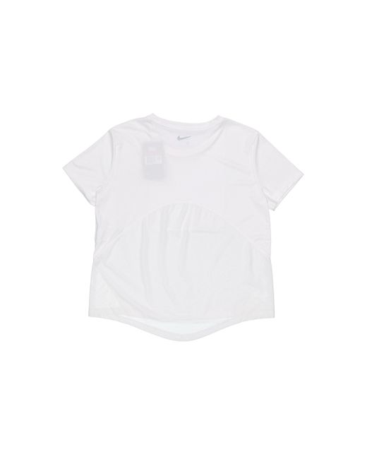 Nike White (Wmns) Dri-Fit Sports Training Quick Dry Breathable Round Neck Short Sleeve T-Shirt