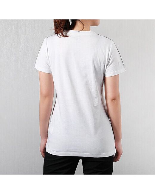 PUMA White (Wmns) Large Logo Casual Short Sleeve