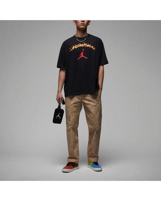 Nike Black Fire Jumpman Logo T-Shirt for men