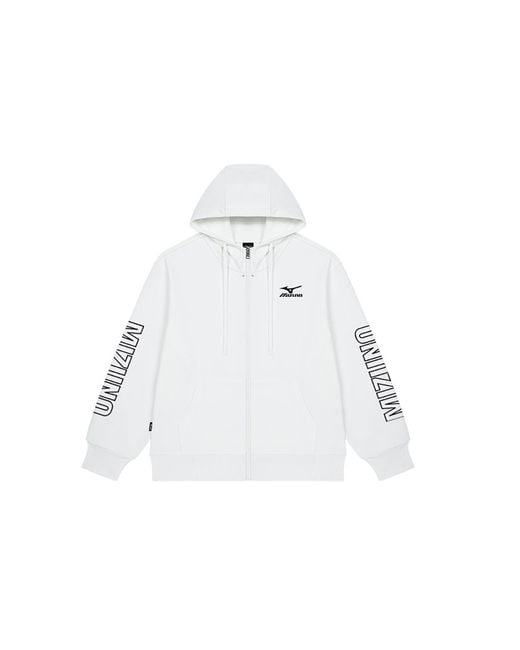 Mizuno White Logo Sweat Jacket for men